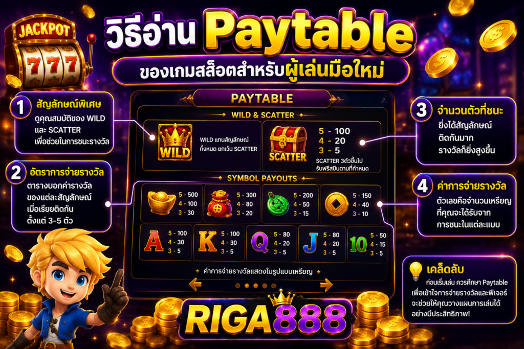 วิธีอ่าน Paytable ของเกมสล็อตสำหรับผู้เล่นมือใหม่